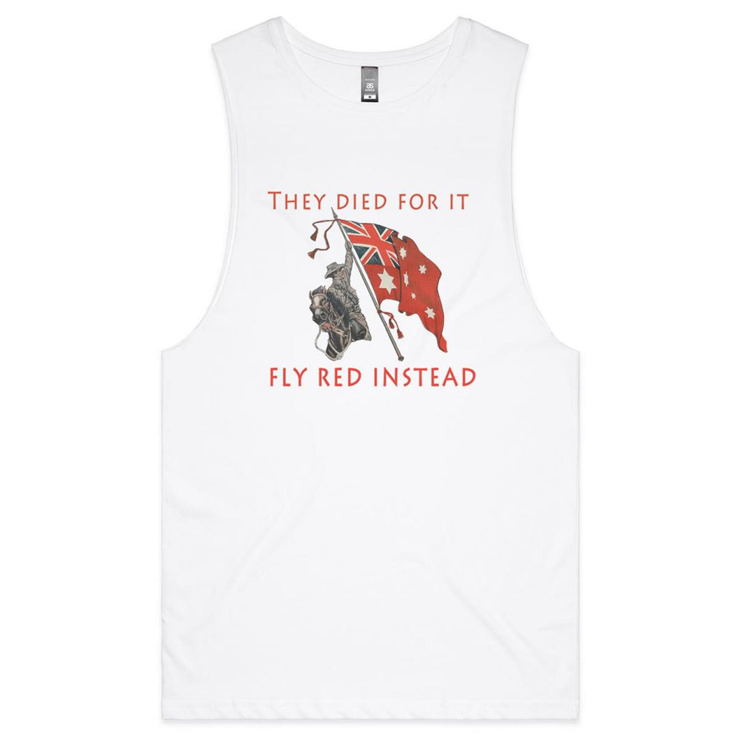 Red Instead Mens Tank